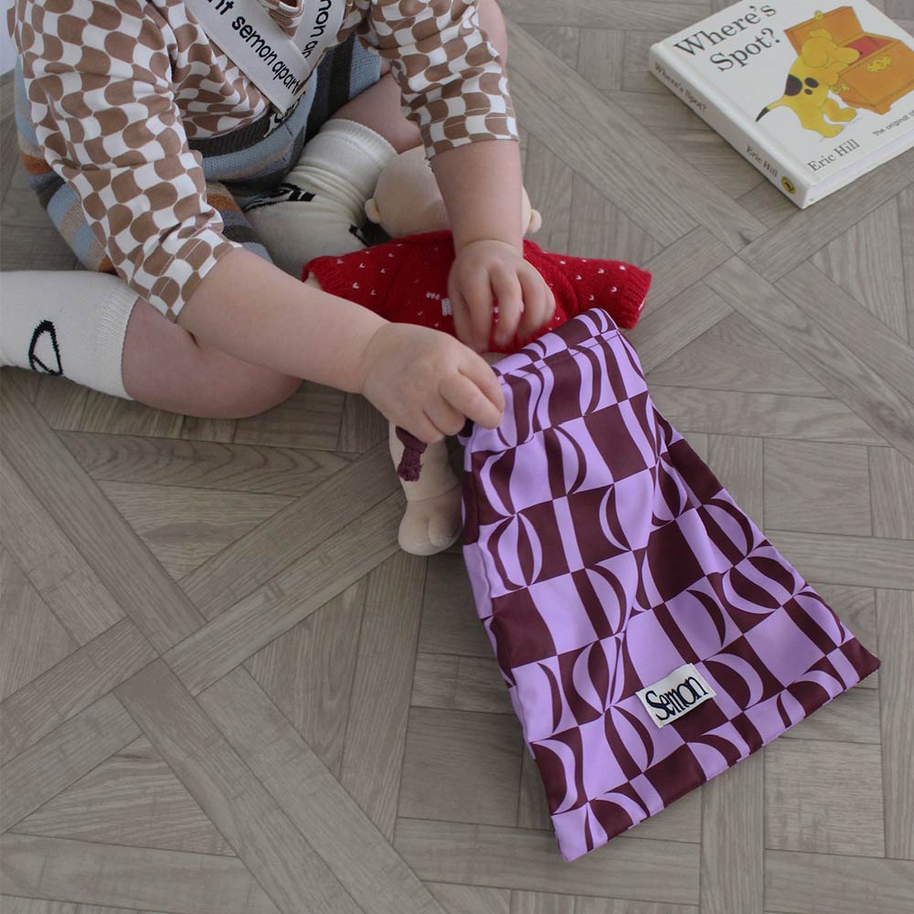3SET PATTERN DRAWSTRING BAGS